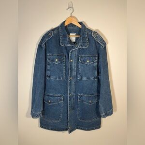 Vintage Denim Field Chore Utility Cotton Jacket H Spider XL